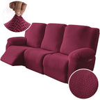 3-Seater Recliner Cover - Plush High Stretch Wear-Resistant Machine Washable Easy Clean Sofa Protector for Living Room and Bedroom