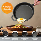 Pre-Seasoned Cast Iron Dutch Oven & Frying Pan Set – 2-in-1 Deep Pan + Skillet for Baking, BBQ, Stovetop & Induction | Indoor & Outdoor Cookware