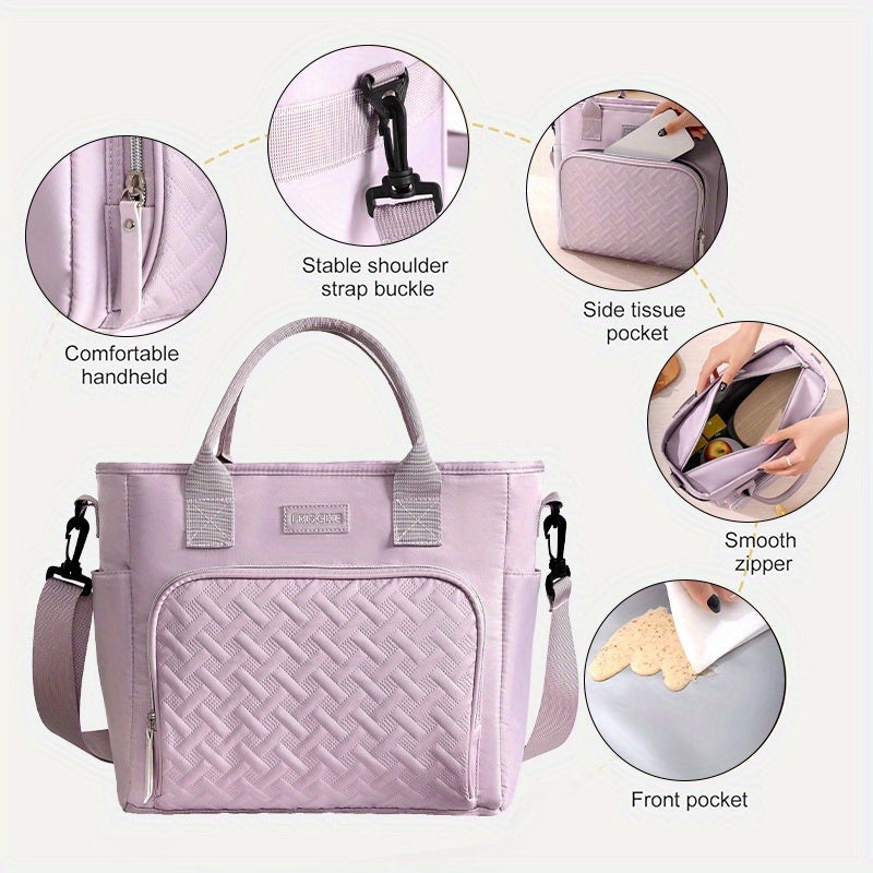 Extra Large 11L Insulated Lunch Bag & Beach Cooler Tote – Portable Thermal Food Carrier with Adjustable Shoulder Strap, Keeps Meals Hot or Cold, for Outdoor, Work, Beach & Picnic, 4 Colors