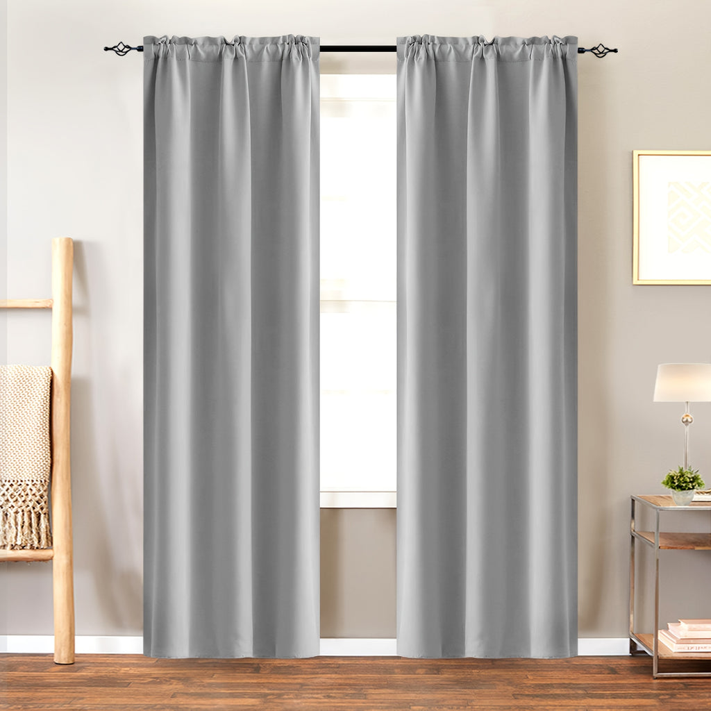 Room Darkening Curtains 2 Panels Triple Weave for Bedroom & Living Room – Thermal Insulated, Noise Reducing, Rod Pocket Solid Color Drapes