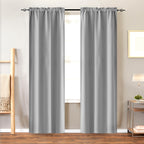 Room Darkening Curtains 2 Panels Triple Weave for Bedroom & Living Room – Thermal Insulated, Noise Reducing, Rod Pocket Solid Color Drapes