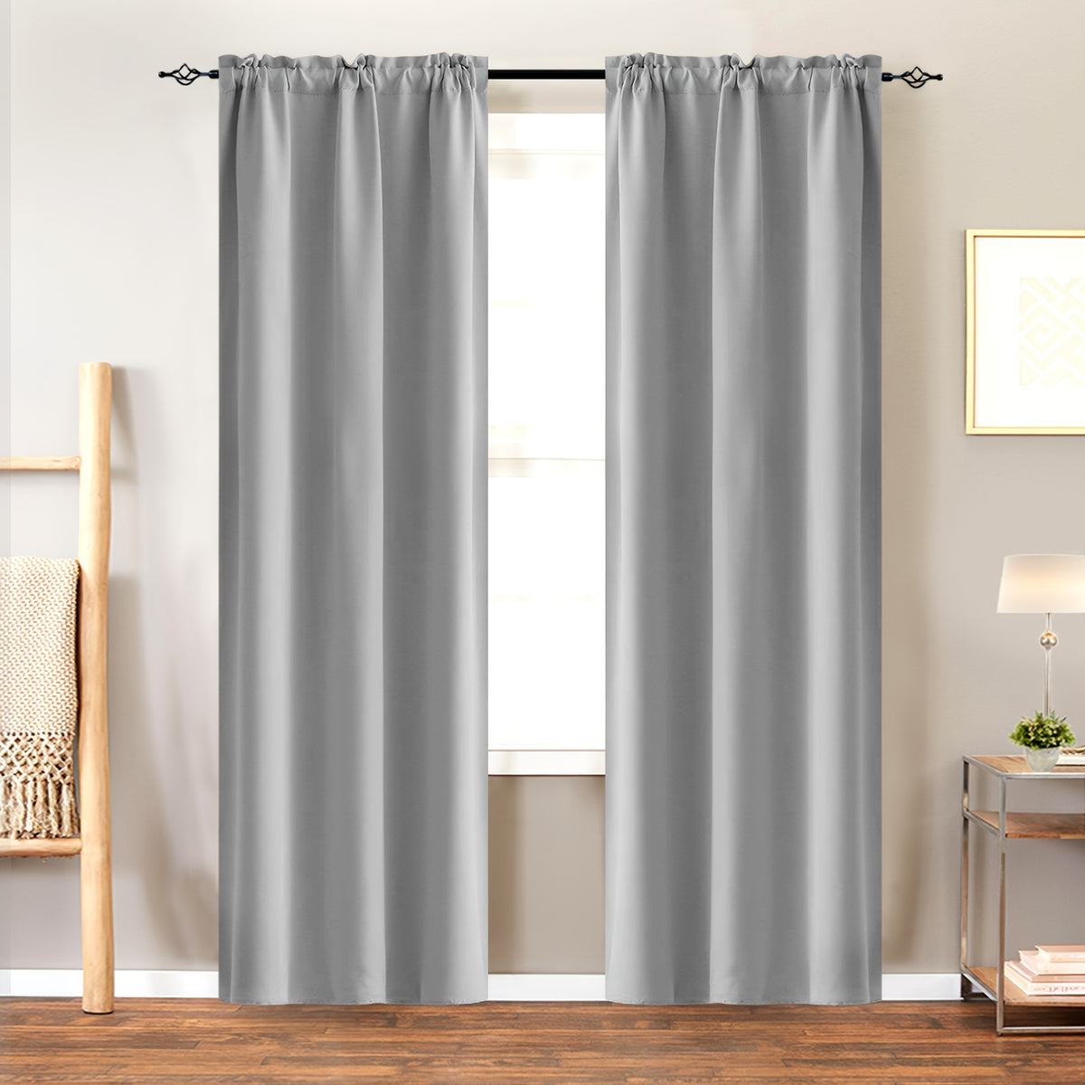 Room Darkening Curtains 2 Panels Triple Weave for Bedroom & Living Room – Thermal Insulated, Noise Reducing, Rod Pocket Solid Color Drapes