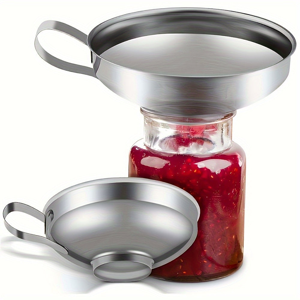 Stainless Steel Mason Jar Funnels Set of 2 - Wide Mouth & Regular Mouth, for Canning Preserving Cooking, Fits All Glass Jars | Nuvia Haven