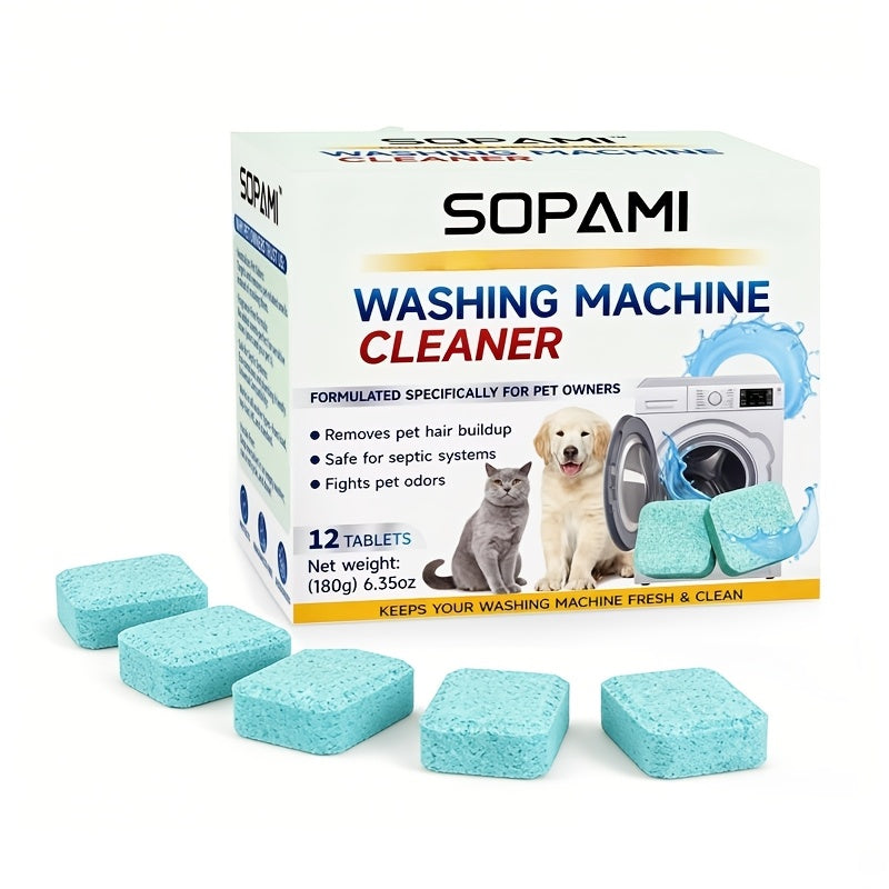 Washing Machine Cleaning Tablets – Deep Clean & Odor Eliminator for HE, Top Load & Front Load Washers – Removes Pet Odors, Hair & Lint Buildup with Lemon Fresh Sodium Bicarbonate Formula