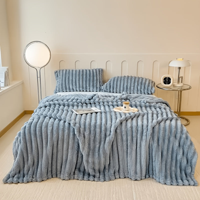 Faux Rabbit Fur Blanket Ultra-Soft Plush Throw for Bed & Couch – Lightweight Cozy Blanket in 8 Colors, Twin to King Size, Safe for Kids & Adults