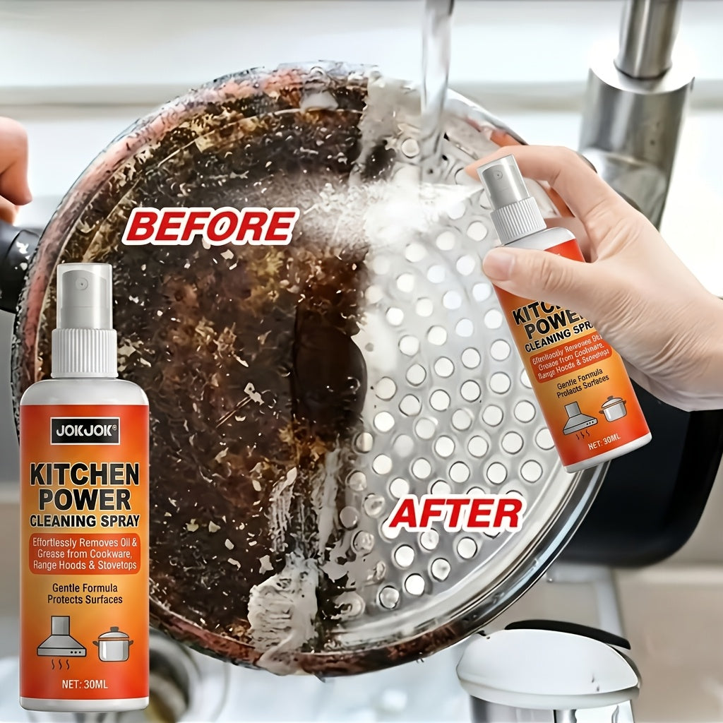 Kitchen Degreaser Spray with Brush Oil Stain Remover Cleaner for Cookware Range Hood Stove Mild Formula Surface Safe Kitchen Cleaning Set
