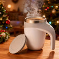 Self Stirring Coffee Cup 8.45oz Automatic - One Button Electric Mixing Mug with Lid, Reusable Travel Cup for Coffee, Milk & Protein Powder, Style A & B, Perfect Christmas Gift