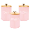Airtight Coffee Canisters Set of 3 with CO2 Valve - Stainless Steel Coffee Container with Bamboo Lid, Espresso Bean & Ground Coffee Storage, Kitchen Barista Organizer Canisters