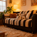 Plush Couch Cover Non-Slip Washable Sofa Cushion Pad for 2/3/4 Seat Sectional L-Shape Couch | Pet & Kid Friendly Furniture Protector Slipcover, Black Gray Brown