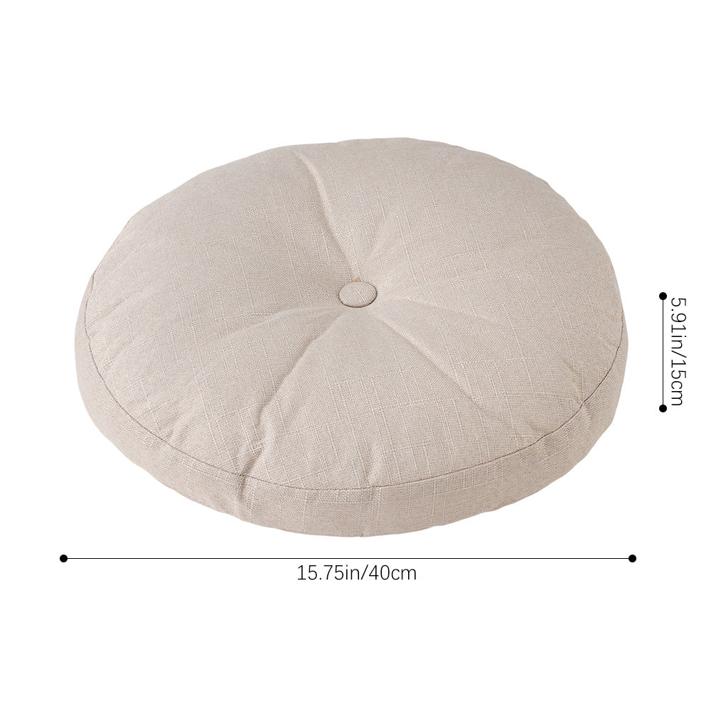 Round Seat Cushion 40x40cm 15cm Thick Firm Futon Meditation Mat Removable Linen Cover Chair Pad for Office Dining Chair Home Decor All Seasons Christmas