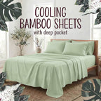 Bamboo Fiber 4-Piece Bedding Set Hypoallergenic Temperature Regulating Deep Pocket - Wrinkle Free All Season Bed Set Twin Full Queen King 12 Colors