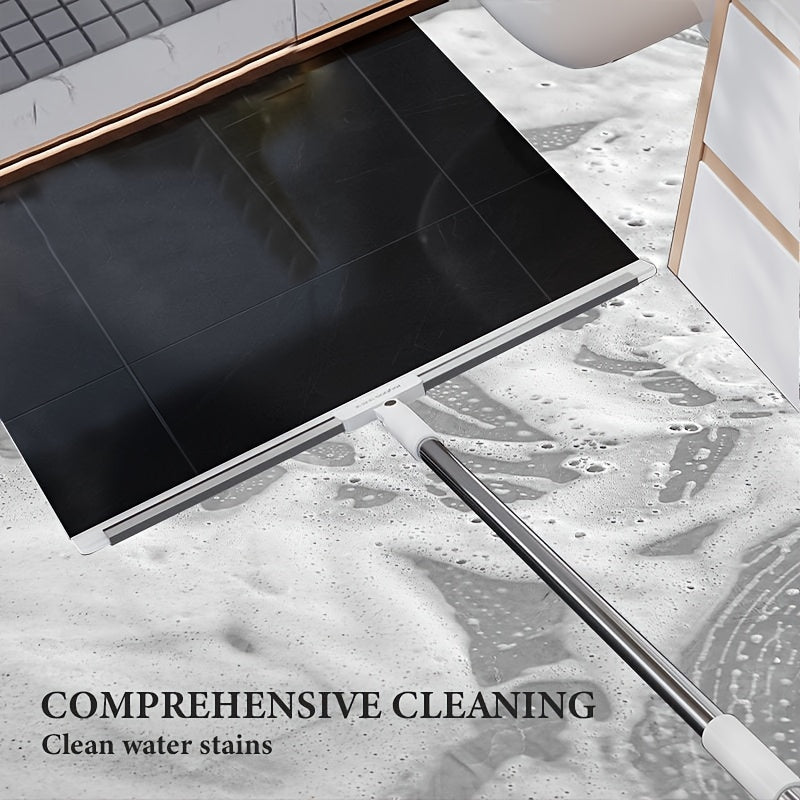 Silicone Squeegee Broom with Detachable Rotatable Long Stainless Steel Handle – All-in-One Floor-to-Ceiling Cleaner for Glass, Tile, Wood & Carpet | Effortless Multi-Surface Cleaning