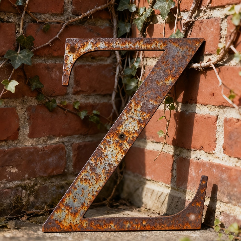 Rustic Metal Letter Wall Decor 12-Inch Tall Slim Iron Alphabet A-Z, Vintage Industrial Wall Art Sign for Home Kitchen Bar Shop, Personalized Name Monogram Holiday Gift for Christmas Thanksgiving – 26 Letters