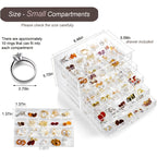 Jewelry Organizer Box Acrylic Clear with 5 Drawers & 120 Compartments, Transparent Earring Storage Box Ring Holder Display Stand for Women, Earring Organizer Jewelry Box