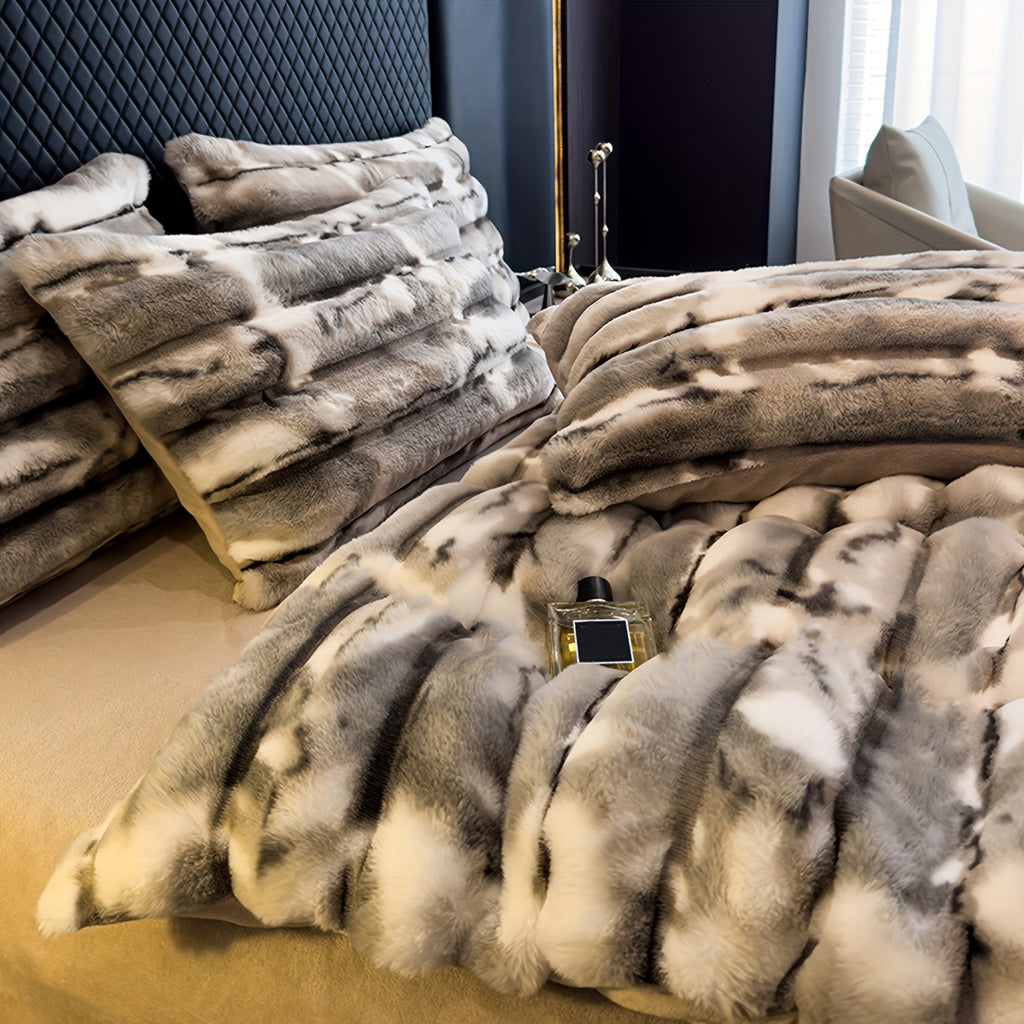 Faux Rabbit Fur Throw Blanket – Double Layer, Thick & Warm, Fluffy Luxury Blanket in Gradient Colors | 3 Sizes: 40x60, 60x80 & 90x108 Inch | Cozy for Sofa, Bedroom & Living Room | Perfect Winter Gift