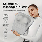 Rechargeable Shiatsu Back and Neck Massager with Heat – 3D Kneading Massage Pillow, USB Charging, Ergonomic Design for Deep Tissue Relief, Gift for Men Women Mom Dad Home Office Car Use