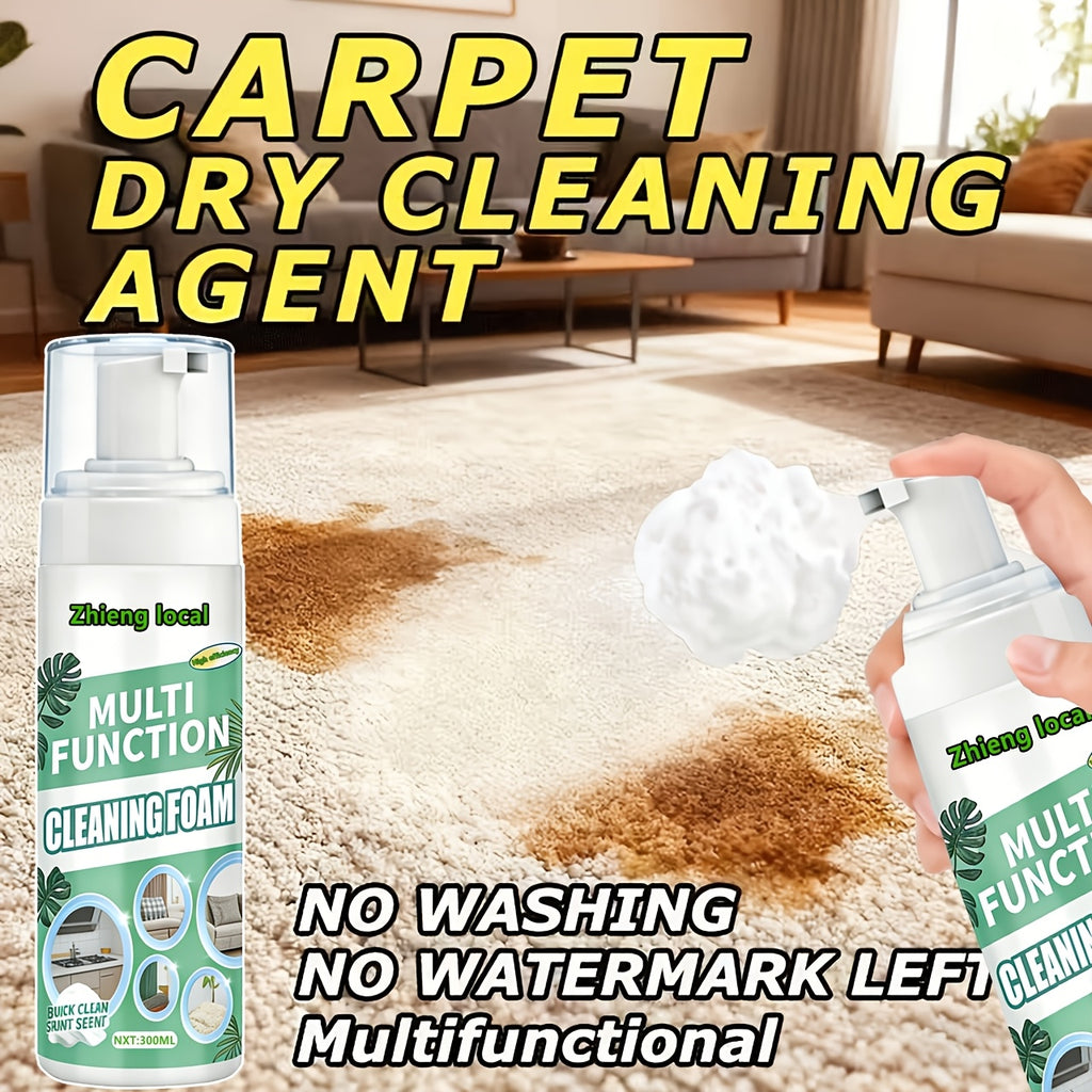 Dry Cleaning Stain Remover Spray 10oz, No Water Needed Waterless Cleaner for Sofa Mattress Carpet Clothes Curtains, Multi-Surface Fabric Stain Remover Safe Formula