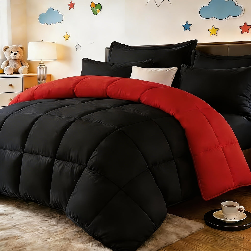 All Season Comforter Set with Pillowcases 2-3 Piece – Soft Fluffy Lightweight Bedding for Kids Dorm Apartment, 29 Colors Including Two-Tone, Twin Queen King Size