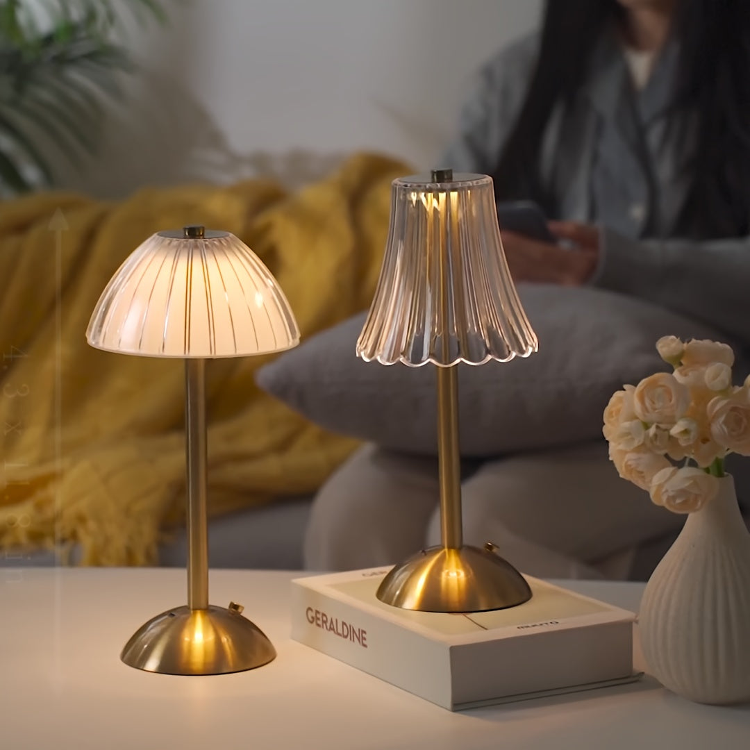 Nordic Retro Metal Table Lamp, 3-Color Touch Control, USB Charging, Warm Atmosphere Bedside & Bedroom Night Light