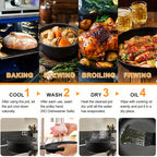 Cast Iron Dutch Oven Set 2-in-1 – 6.1QT Deep Pot & 1.9QT Frying Pan Lid, 6-Piece with Silicone Handles, Scraper & Iron Frame | Pre-Season Ready, Oven, Stove, BBQ & Induction Safe