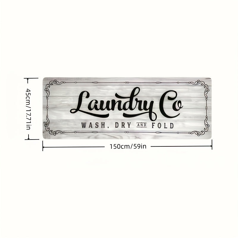 Non-Slip Runner Rug Washable Machine Wash Kitchen Mat Laundry Room | Front of Washer Dryer Bathroom Hallway Porch Floor Mat – White Blue Green Black Red, 45x120 & 45x150cm Easy Care