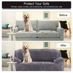 Plush Sofa Slipcover Stretch Thick Couch Cover - Soft Velvet Furniture Protector for Chair Loveseat 3 4 Seater, Anti-Slip Elastic Wrap, Machine Washable, 6 Colors for Living Room