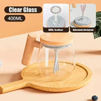 Electric Self-Mixing Mug 13.53oz Borosilicate Glass Auto Stirring Coffee Mug 6000 RPM Battery Powered for Coffee Milk Protein Powder