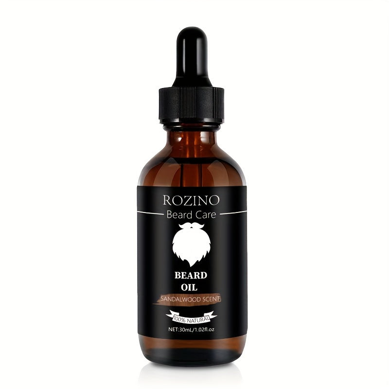 Sandalwood Beard Care Essential Oil 30ml, Plant-Based Beard Oil for Men, Moisturizes Softens & Smooths Facial Hair for a Polished Well-Groomed Look