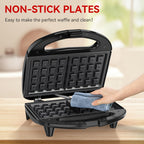 2-Slice Belgian Waffle Maker | Nonstick PFOA-Free Waffle Iron with Indicator Lights | 750W Quick Heating for Breakfast & Snacks