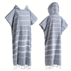 Hooded Surf Poncho Wearable Beach Towel Quick Dry Cotton Changing Robe Sandproof Lightweight for Swimming Diving Surfing Beach Bathing S L Multi Colors