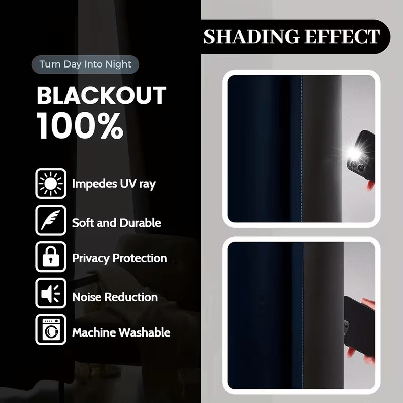 4-Panel 100% Blackout Velvet Curtains – Thermal Insulated, Noise Reducing, Privacy | Living Room & Bedroom | 4 Colors, 6 Sizes | Nuvia Haven