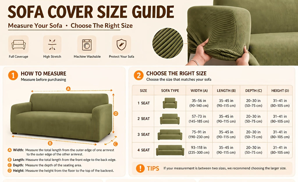 Sofa Slipcover with Skirt – Stretch Jacquard Full Coverage Couch Cover, Pet Proof Non-Slip Machine Washable, Fits 1 2 3 4 Seater Sofa for Living Room Bedroom, All Season Furniture Protector