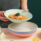 Colorful Wheat Straw Dining Plates 10-Pack – Anti-Drop Reusable Plates, Dishwasher & Microwave Safe for Home & Kitchen