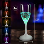 LED Light-Up Champagne Flutes – Glow in the Dark Plastic Wine Glasses | Colorful Glowing Party Cups for Birthday, Christmas, Halloween & Weddings | 1pc or 6-Pack