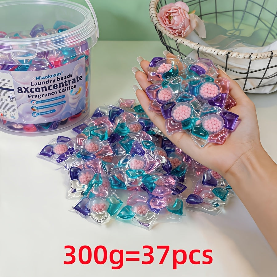 5-in-1 Laundry Detergent Beads Concentrated Formula - Chlorine-Free HE Compatible Stain Removal Laundry Beads 300g 600g Bulk Pack