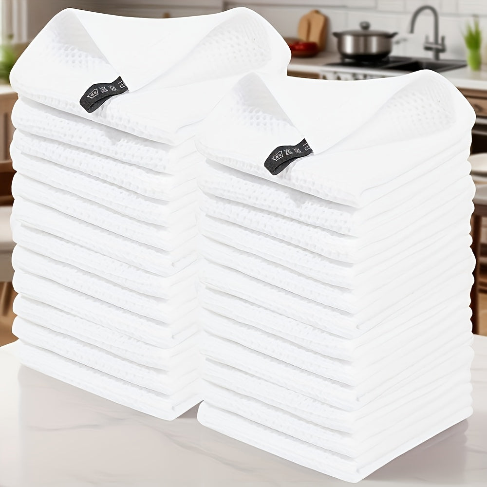 23-Piece Cotton Waffle Weave Kitchen Dish Cloths Set Absorbent Quick-Dry Dish Towels 12x12 Inch Multi-Color Options