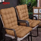 Chair Cushion Set 2pcs Thick Polyester with Straps – Full Back Support Seat Pad for Leisure Chairs, Garden Furniture & Indoor Outdoor Seating, Machine Washable, Multiple Colors