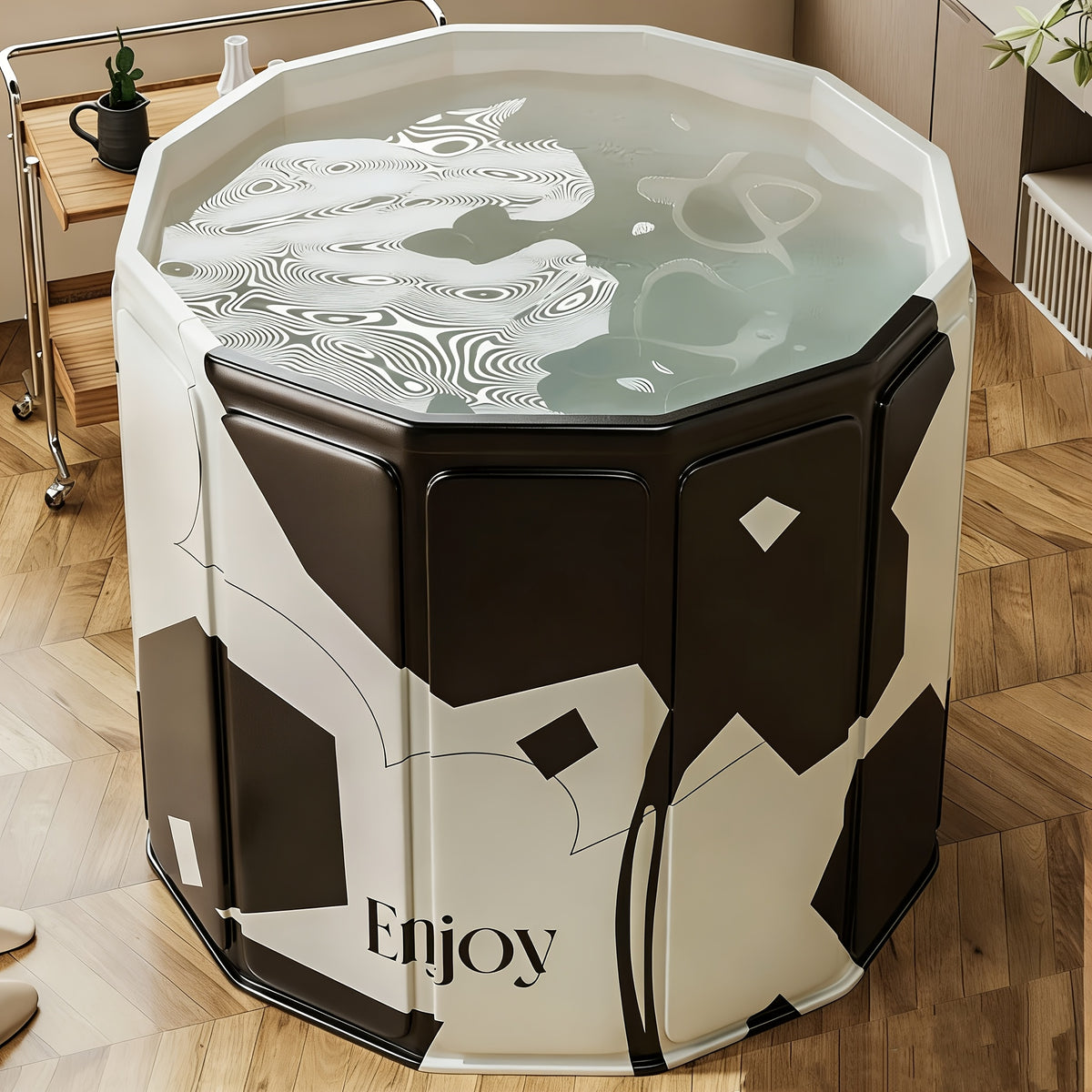 Foldable Adult Soaking Tub & Bath Barrel with Pillow & Drain Hose – Hot & Cold Full Body Soak, Non-Slip Portable Ice Bath Tub for Home, Travel & Small Spaces