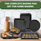 Baking Pan Set Oven-Safe Commercial Grade - Cookie Sheet Baking Sheet Round Cake Pan Muffin Pan Bread Pan Pizza Pan Square Pan - 4/6/12/23/46-Piece Kitchen Bakeware Sets, Restaurant Quality