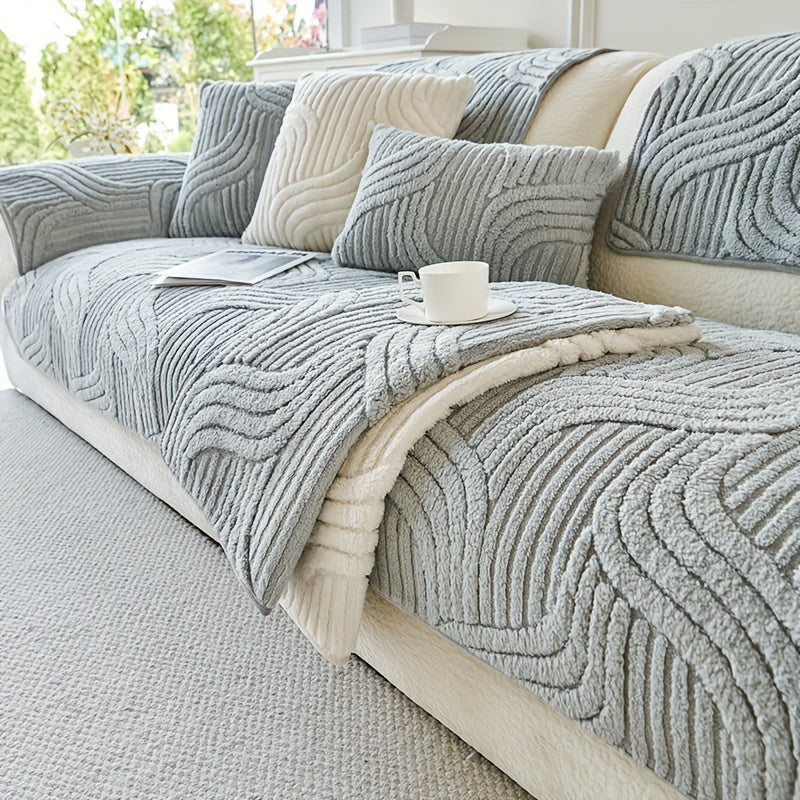 Plush Non-Slip Sofa Cushion Cover Luxury Modern Pet-Proof Breathable Seat Pad Slipcover for Couch Living Room Bedroom Office – Soft Velvet Sofa Seat Cushion Protector Home Decor