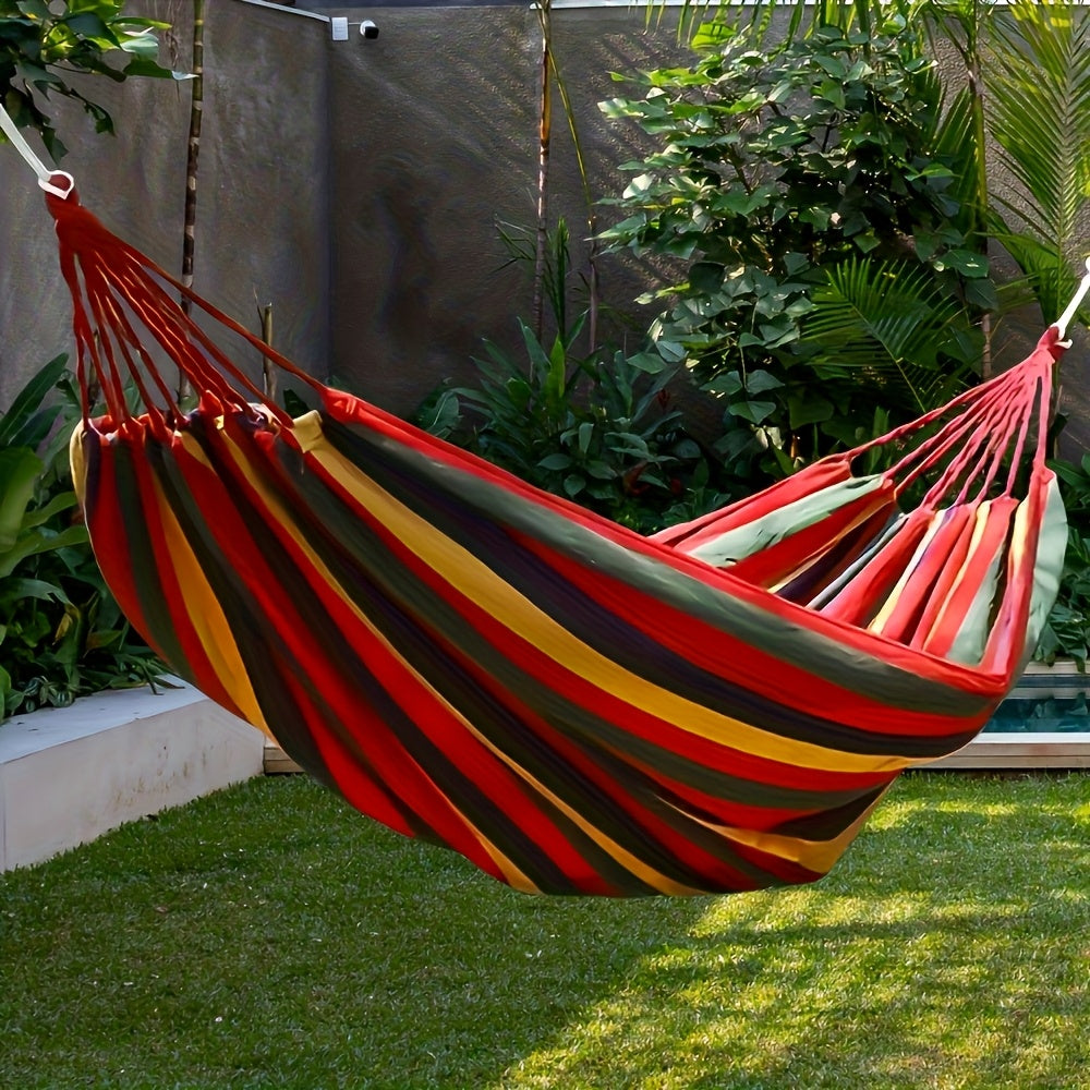 Portable Camping Hammock Anti-Rollover Widened Load-Bearing Canvas with Hanging Ropes Carry Bag Garden Backyard Camping 31.5x98in
