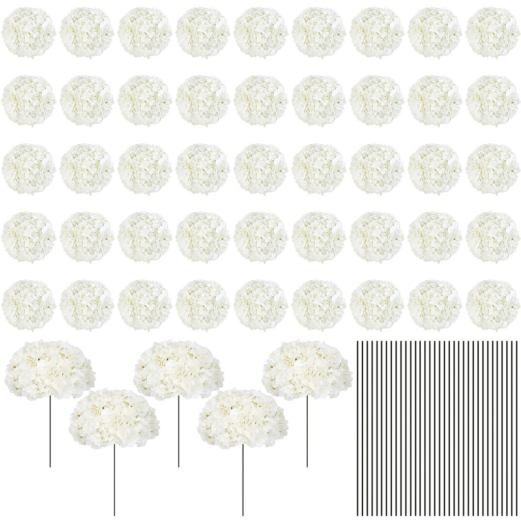 Bulk Artificial Hydrangea Flower Heads 72pcs with Stems - Faux Hydrangea Flowers for Home, Wedding & Party Decorations, Floral Arrangements & Centerpieces