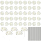 Bulk Artificial Hydrangea Flower Heads 72pcs with Stems - Faux Hydrangea Flowers for Home, Wedding & Party Decorations, Floral Arrangements & Centerpieces