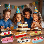 Disposable Mini Cake Boxes 30pcs with Lids & Spoons - Aluminum Foil Baking Cups for Cheesecakes, Custards & Desserts, Party Favor Containers in 5 Colors