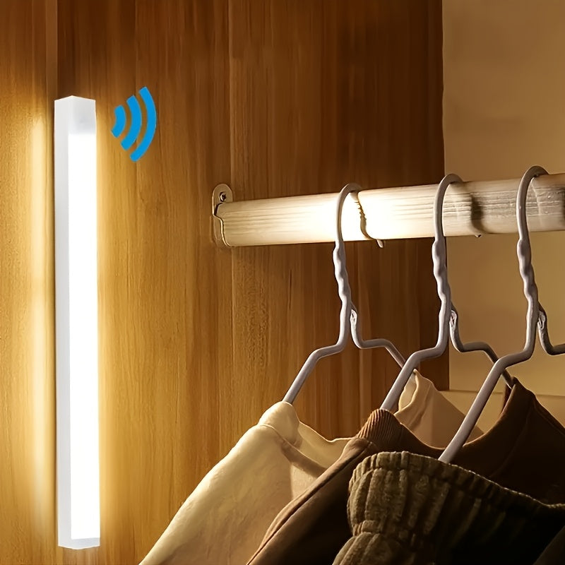 LED Motion Sensor Cabinet Lights 6-Pack, USB Rechargeable Magnetic Indoor Night Light Strips for Stairs, Shelves & Closets – 3.94in / 7.87in / 11.81in
