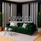 Blackout Curtains 4 Panels – 100% Room Darkening Thermal Insulated Grommet Top Window Drapes, Noise Reducing, Energy Saving, Privacy Protection for Living Room & Bedroom, 37–52" W Multiple Lengths