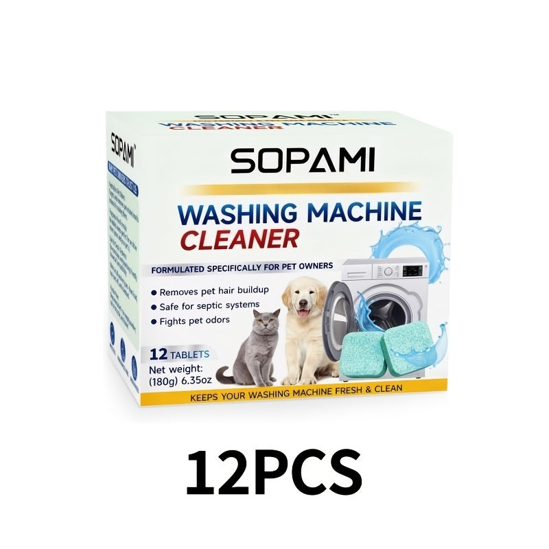 Washing Machine Cleaning Tablets – Deep Clean & Odor Eliminator for HE, Top Load & Front Load Washers – Removes Pet Odors, Hair & Lint Buildup with Lemon Fresh Sodium Bicarbonate Formula