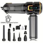 Handheld Vacuum Cleaner 25000PA – 9-in-1 Cordless Car Vacuum, Rechargeable Brushless Motor, Washable Filter, Low Noise for Car, Home, Pet & Office