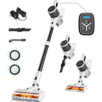 8-in-1 Cordless Stick Vacuum 65KPa with Detachable Battery Display – Lightweight Handheld Bagless Vacuum, 45-Min Runtime, 2200mAh for Hardwood Floors, Carpets & Pet Hair