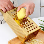 4-in-1 Mandoline Vegetable Slicer Stainless Steel – Manual Food Slicer with Anti-Slip Handle for Home Kitchen, Julienne, Dice & Grate